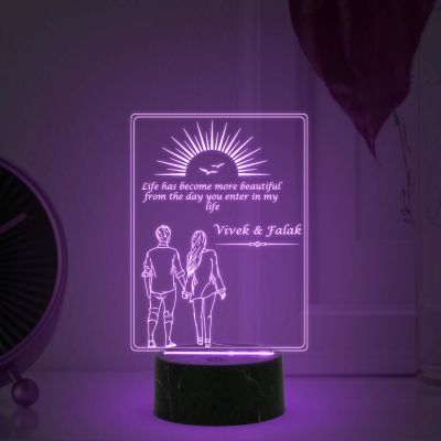 Walking Couple Night Lamp (Customized Name)